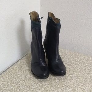 Dkode Black Leather Heeled Boots